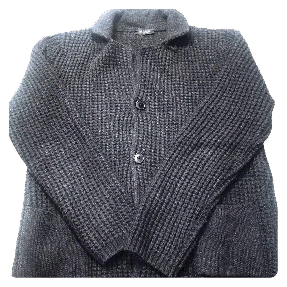 Charcoal grey knitwear button up cardigan